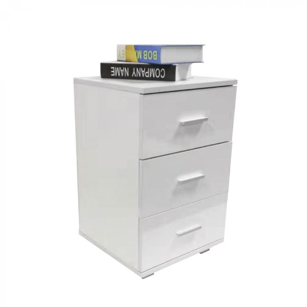 Nachtkastje halkastje 3 lades 63 cm hoog wit - Meubel Plein