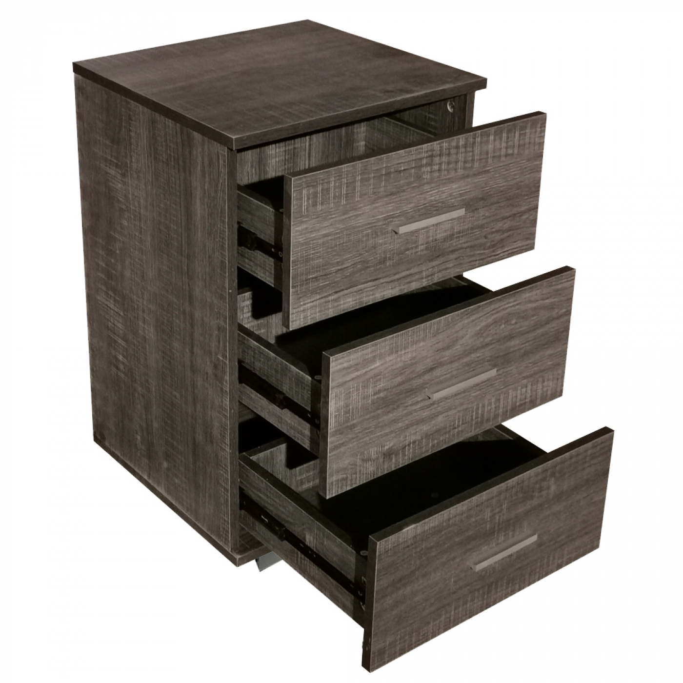 Nachtkastje halkastje 3 lades 63 cm hoog bruin grijskleurig - alternatieve afbeelding