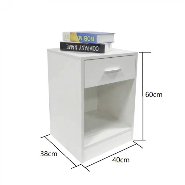 Nachtkastje halkastje met lade open opbergvak 60 cm hoog wit - Meubel Plein