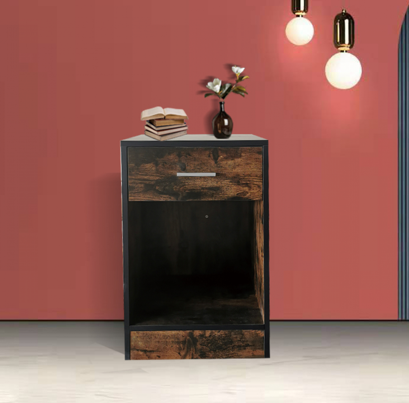 VDD - Nachtkastje - Nachtkastje bruin - Nachtkastje hout - Nachtkastje modern - alternatieve afbeelding