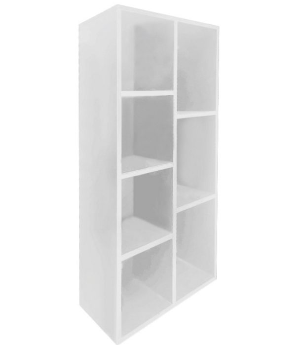Boekenkast - open vakkenkast - wandkast - 130 cm hoog - wit - Meubel Plein