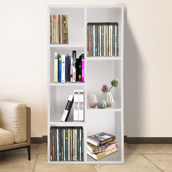 Boekenkast - open vakkenkast - wandkast - 130 cm hoog - wit - Meubel Plein