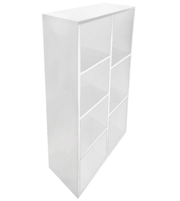 Boekenkast - open vakkenkast - wandkast - 130 cm hoog - wit - Meubel Plein