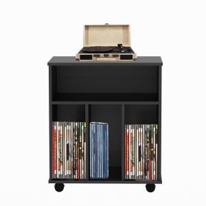 Lp vinyl opbergkast - boekenkast - opbergen tijdschriften boeken platen - zwart