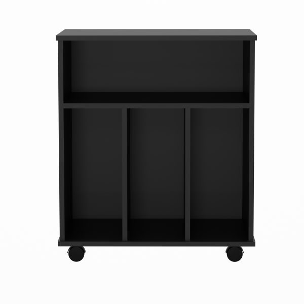 Lp vinyl opbergkast - boekenkast - opbergen tijdschriften boeken platen - zwart - Meubel Plein