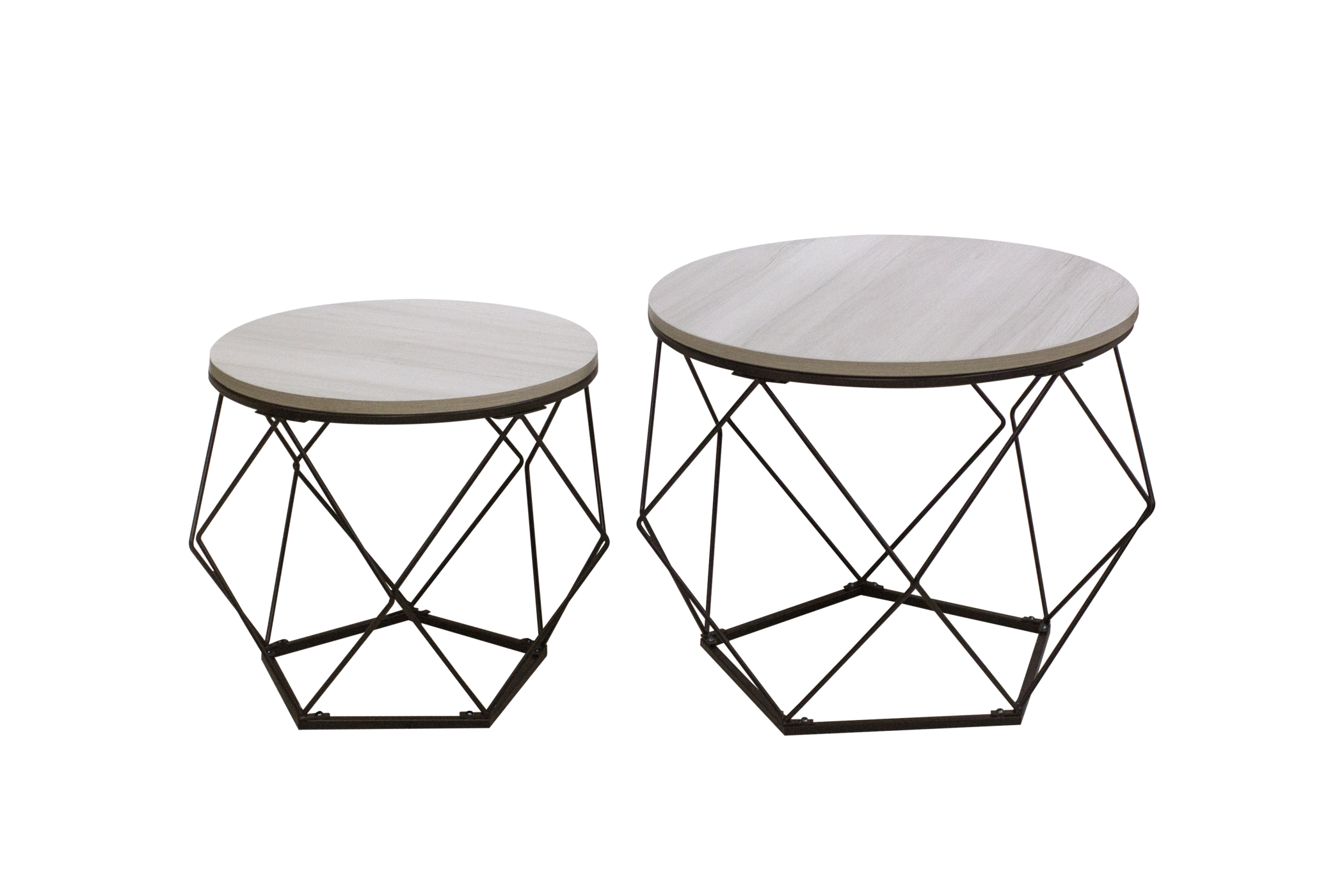 Bijzettafeltje industrieel vintage stijl - salontafels - set van 2