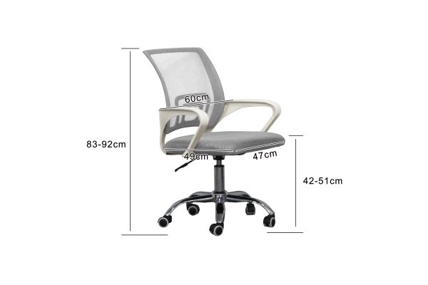 VDD Bureaustoel – grijs/wit – ergonomisch – hoogte verstelbaar - Meubel Plein