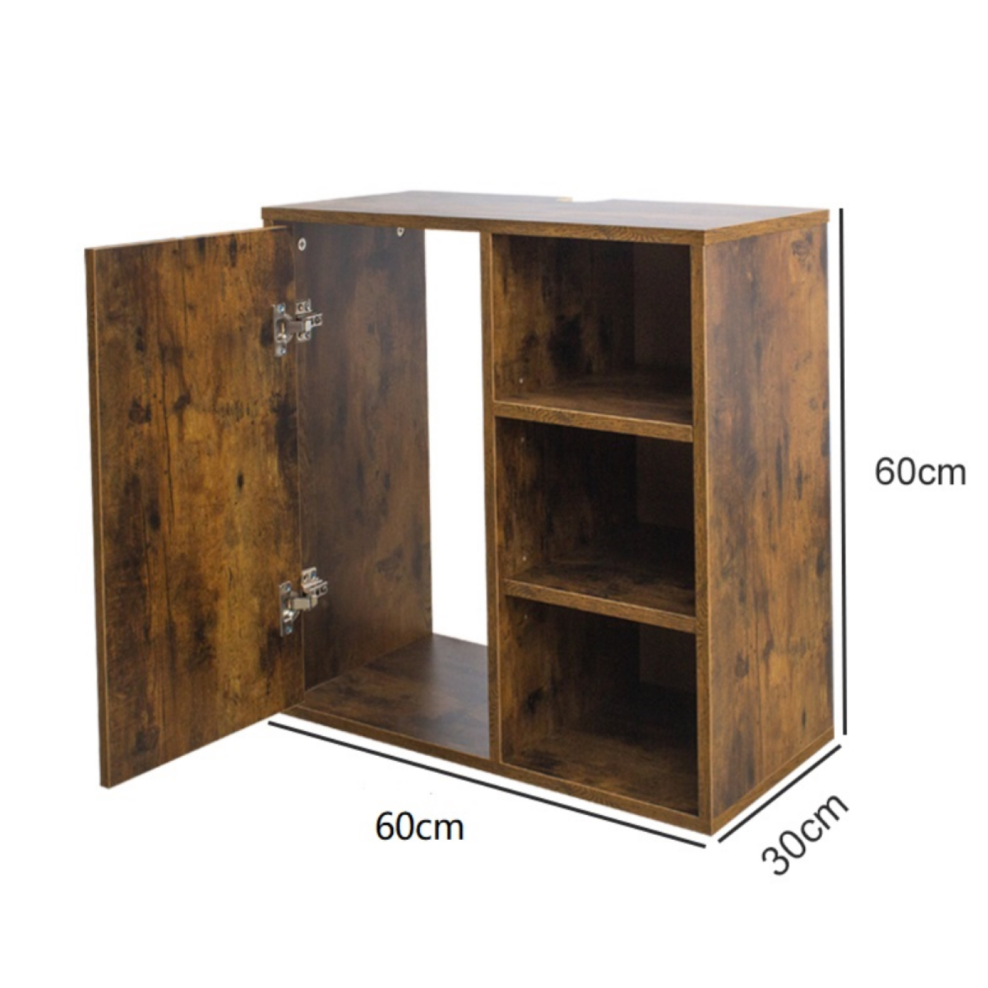 Wastafelonderkast - badkamermeubel - walnoot bruin kleurig - Meubel Plein Wastafelonderkast - badkamermeubel - walnoot bruin kleurig - Meubel Plein