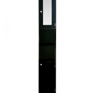 VDD Badkamerkast - Kolomkast Badkamer - Met Spiegel - Slaapkamer of Hal - 180 cm Hoog - Zwart