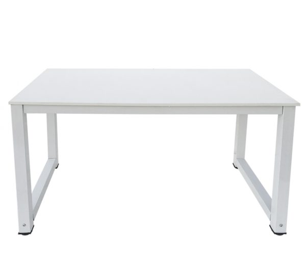 Bureau - computertafel - keukentafel - metaal hout - 120 cm x 60 cm - wit - Meubel Plein