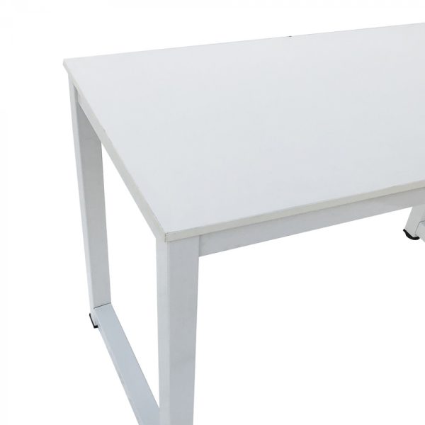 Bureau - computertafel - keukentafel - metaal hout - 120 cm x 60 cm - wit - Meubel Plein