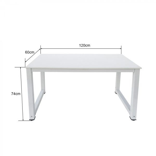 Bureau - computertafel - keukentafel - metaal hout - 120 cm x 60 cm - wit - Meubel Plein