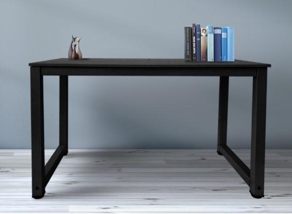 Bureau computer tafel - keukentafel - metaal hout - 120 cm x 60 cm - zwart - Meubel Plein