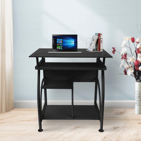 Bureau laptop computertafel - ruimtebesparend - 70 cm x 50 cm - zwart - Meubel Plein