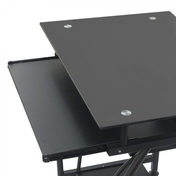 Bureau laptop computertafel - ruimtebesparend - 70 cm x 50 cm - zwart - Meubel Plein