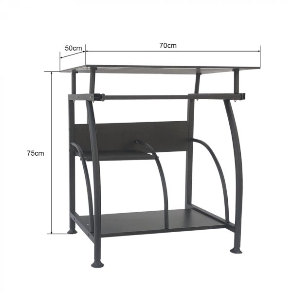 Bureau laptop computertafel - ruimtebesparend - 70 cm x 50 cm - zwart - Meubel Plein