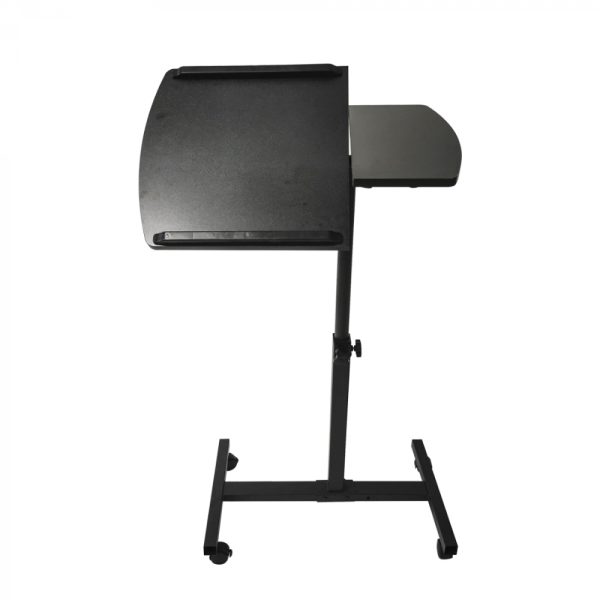 Laptoptafel laptopstandaard - bijzettafel bedtafel - verrijdbaar wieltjes - hoogte verstelbaar - zwart - Meubel Plein