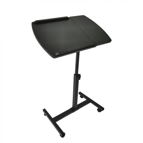 Laptoptafel laptopstandaard - bijzettafel bedtafel - verrijdbaar wieltjes - hoogte verstelbaar - zwart - Meubel Plein