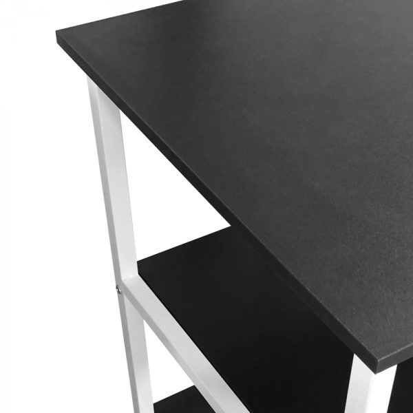 Bureau computer tafel - met opbergplanken - 110 cm breed - wit zwart - Meubel Plein