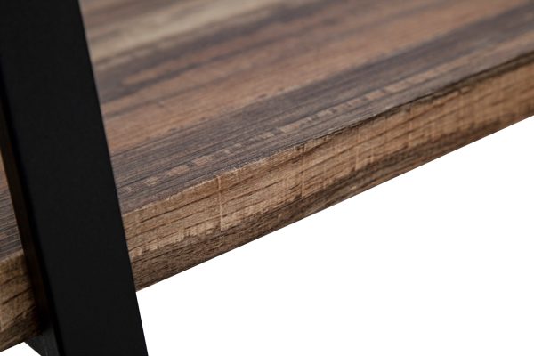 Wandkast Stoer - metaal hout industrieel design open boekenkast 140 cm hoog zwart - Meubel Plein