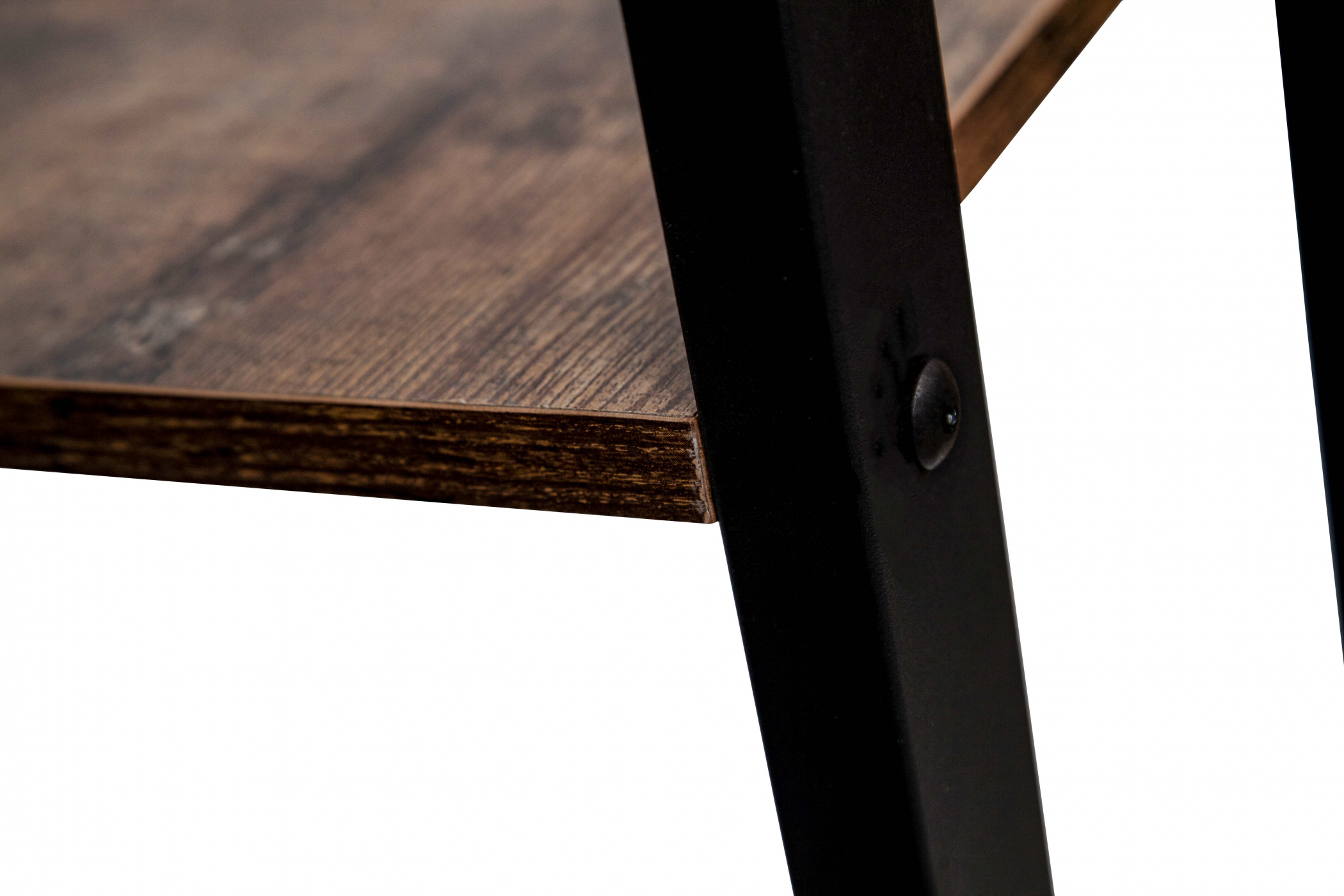 Hoekkast Stoer metaal hout industrieel design boekenkast 125 cm hoog zwart - Meubel Plein Hoekkast Stoer metaal hout industrieel design boekenkast 125 cm hoog zwart - Meubel Plein