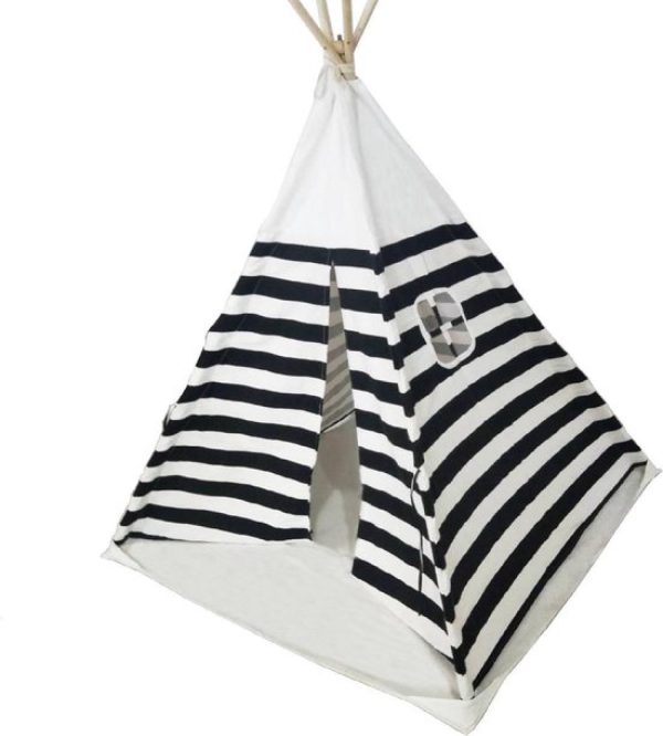 Wigwam tipi speeltent Floortje - indianen tent - met vloer kussen - linnen en katoen - Meubel Plein