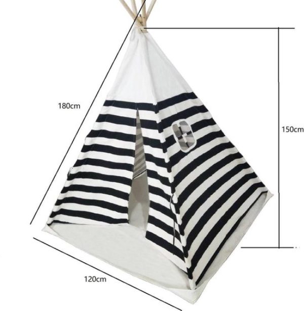 Wigwam tipi speeltent Floortje - indianen tent - met vloer kussen - linnen en katoen - Meubel Plein