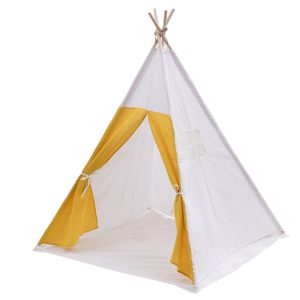 VDD Tipi Tent - Speeltent voor Kinderen - Wigwam Tipi Tent - Met Vloer Kussen - Zwart/ Wit - Meubel Plein