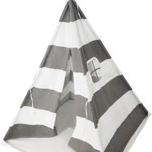 VDD Tipi Tent - Speeltent voor Kinderen - Wigwam Tipi Tent - Met Vloer Kussen - Zwart/ Wit - Meubel Plein