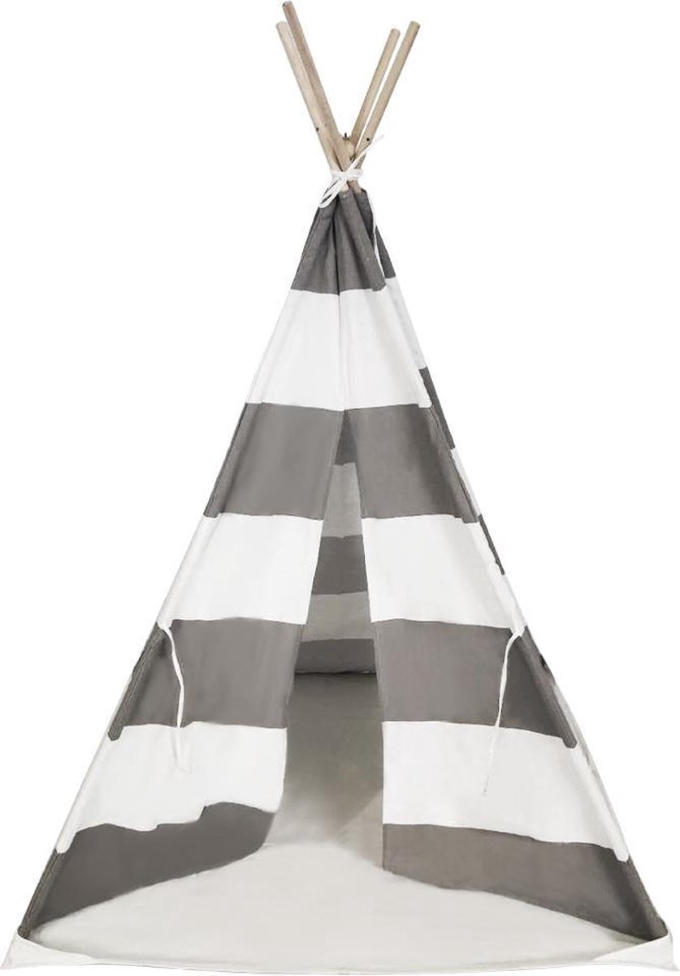 Wigwam tipi speeltent Floortje - indianen tent - met vloer kussen - linnen en katoen - wit grijs - Meubel Plein Wigwam tipi speeltent Floortje - indianen tent - met vloer kussen - linnen en katoen - wit grijs - Meubel Plein