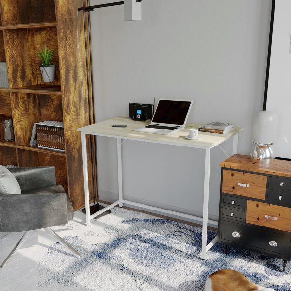 Bureau laptoptafel - wit lichtbruin - Meubel Plein