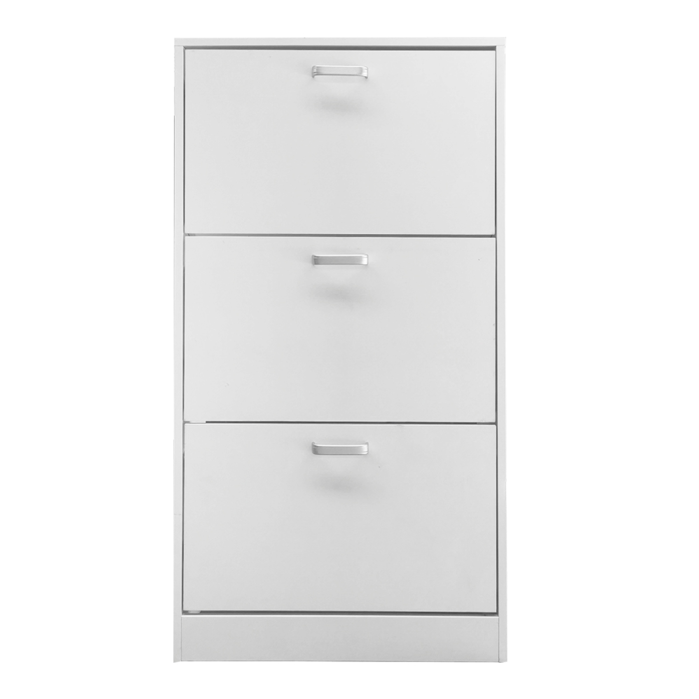 Schoenenkast - schoenenrek - 3 vakken met klepdeuren - wit - Meubel Plein Schoenenkast - schoenenrek - 3 vakken met klepdeuren - wit - Meubel Plein