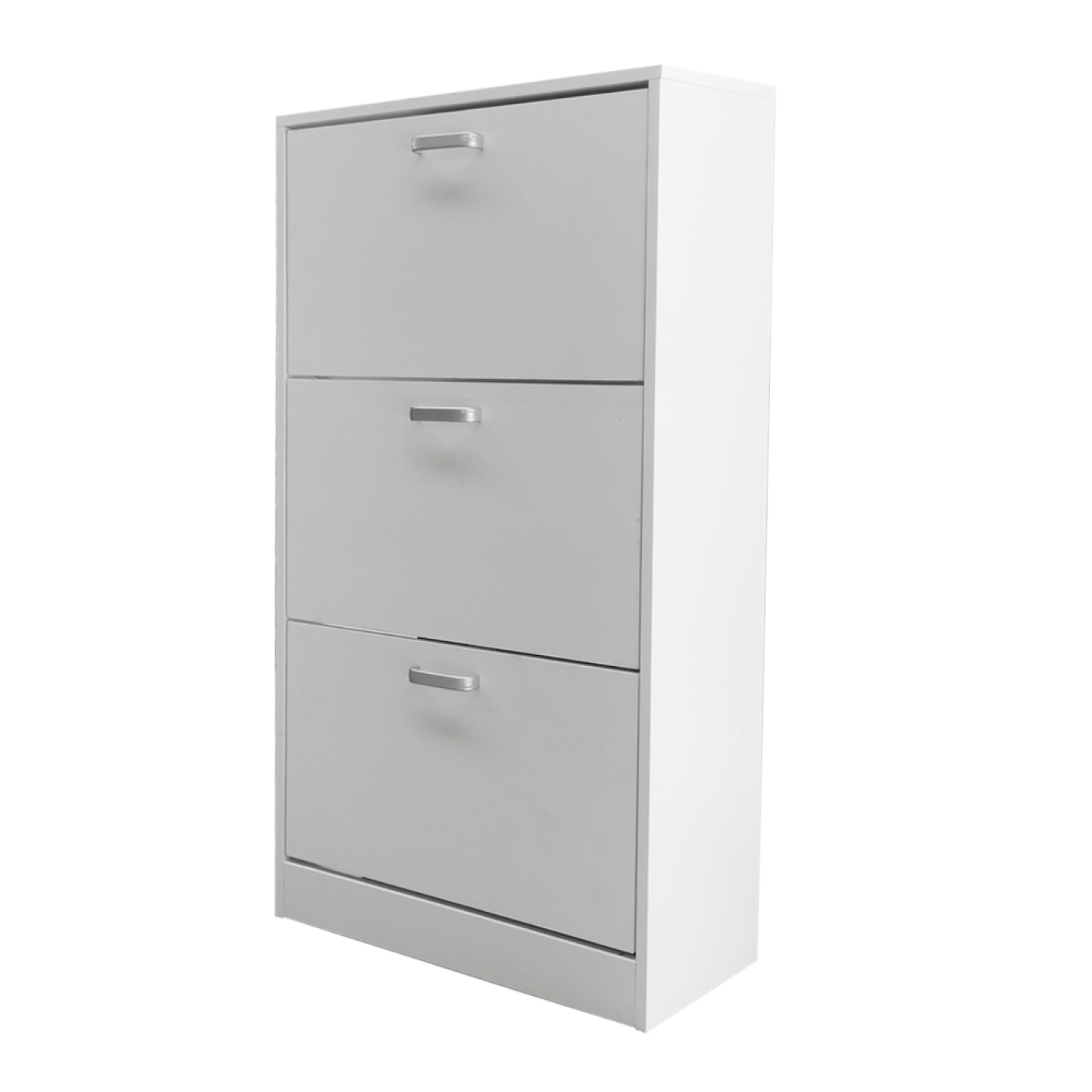 Schoenenkast - schoenenrek - 3 vakken met klepdeuren - wit - Meubel Plein Schoenenkast - schoenenrek - 3 vakken met klepdeuren - wit - Meubel Plein