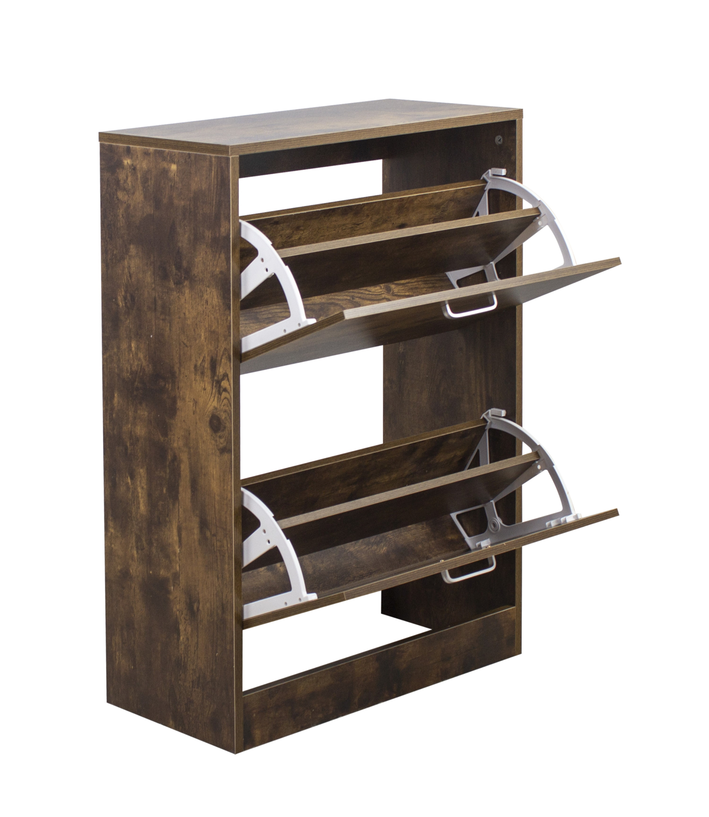 Schoenenkast - schoenenrek - 2 vakken - vintage bruin - Meubel Plein Schoenenkast - schoenenrek - 2 vakken - vintage bruin - Meubel Plein