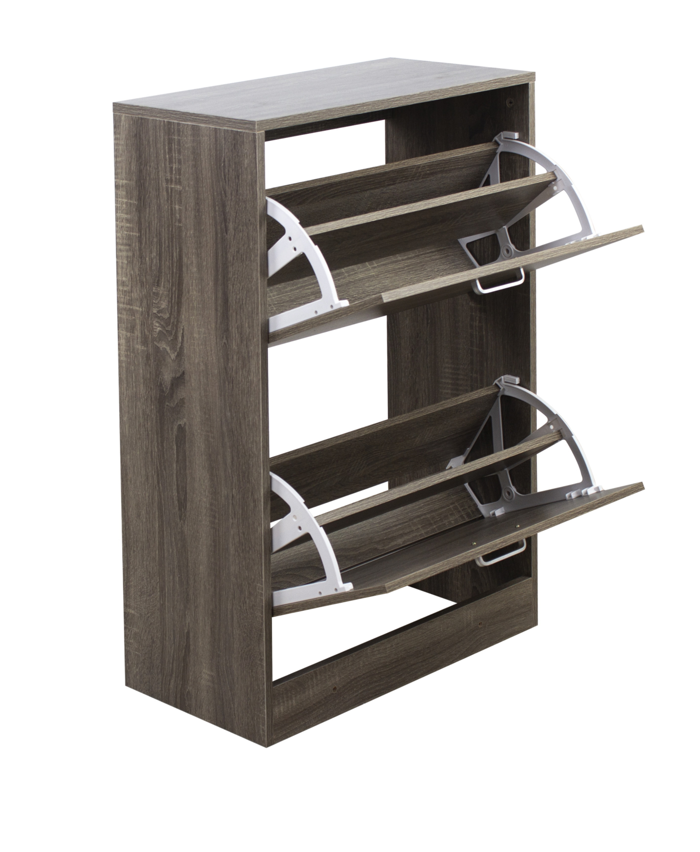 Schoenenkast - schoenenrek - 2 vakken - donkerbruin - Meubel Plein Schoenenkast - schoenenrek - 2 vakken - donkerbruin - Meubel Plein