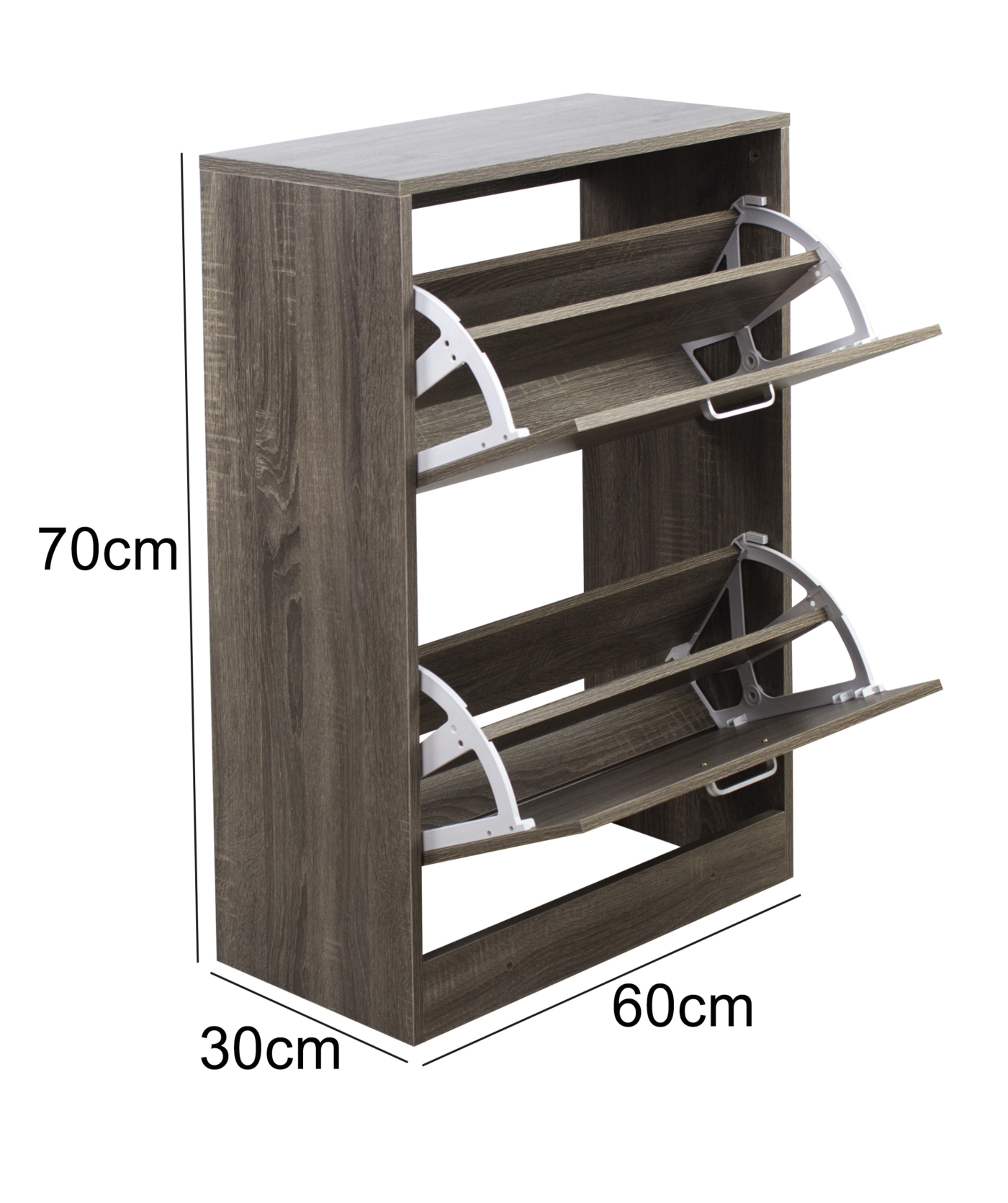 Schoenenkast - schoenenrek - 2 vakken - donkerbruin - Meubel Plein Schoenenkast - schoenenrek - 2 vakken - donkerbruin - Meubel Plein