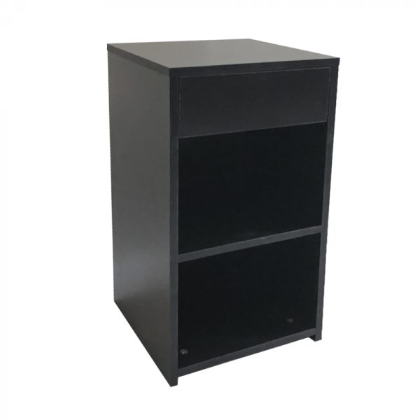 Nachtkastje halkastje 65 cm hoog zwart - Meubel Plein