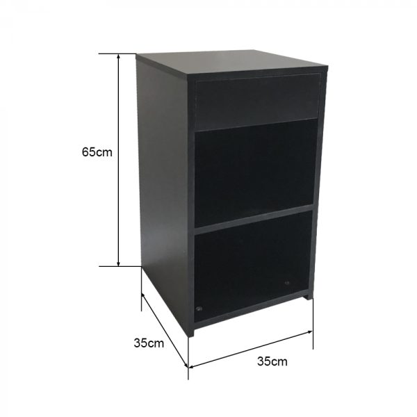 Nachtkastje halkastje 65 cm hoog zwart - Meubel Plein