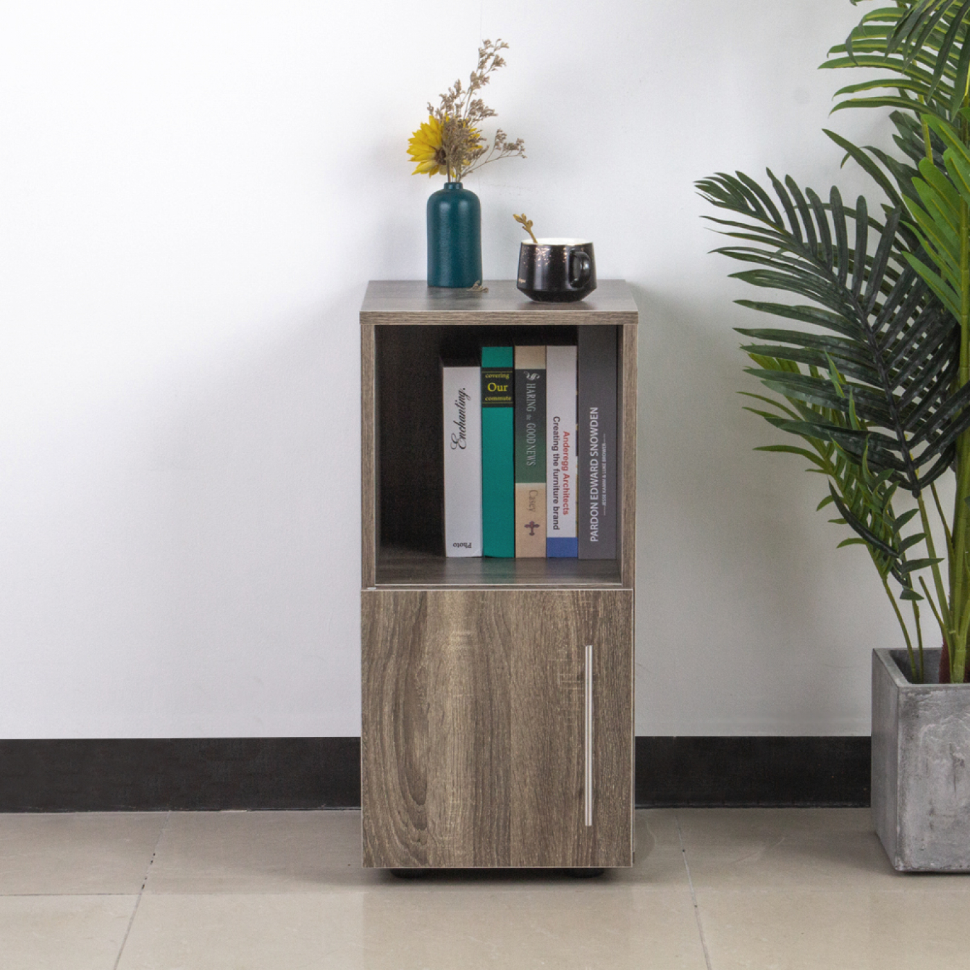 VDD - Nachtkastje - Nachtkastje grijs - Nachtkastje hout - Nachtkastje modern - alternatieve afbeelding