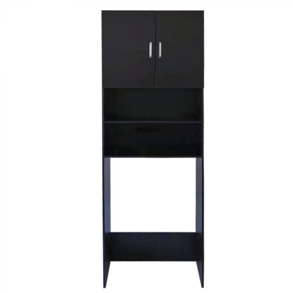 Wasmachine kast wasdroger ombouw meubel 190 cm zwart - Meubel Plein