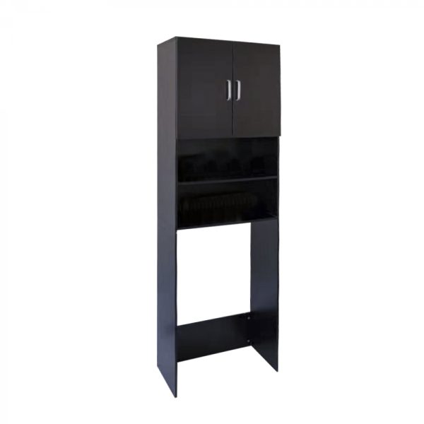 Wasmachine kast wasdroger ombouw meubel 190 cm zwart - Meubel Plein