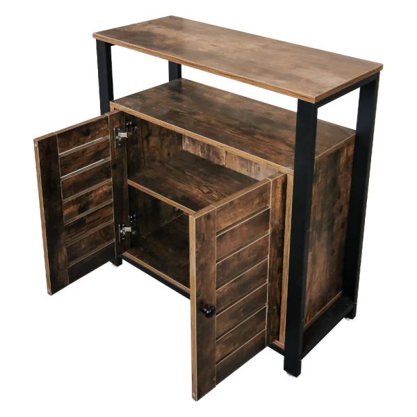 Wandkast dressoir industrieel vintage Stoer design - boekenkast opbergkast metaal hout - Meubel Plein
