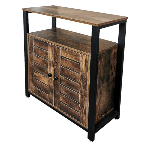 Wandkast dressoir industrieel vintage Stoer design - boekenkast opbergkast metaal hout - Meubel Plein