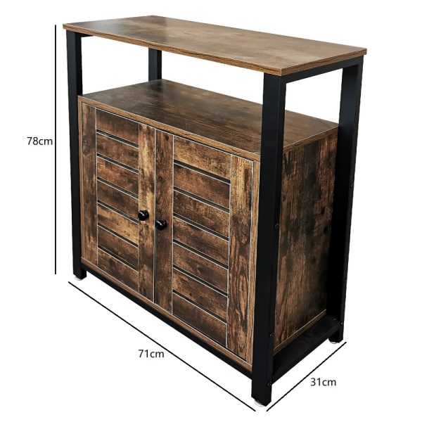 Wandkast dressoir industrieel vintage Stoer design - boekenkast opbergkast metaal hout - Meubel Plein