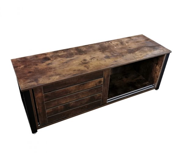TV meubel kast Stoer industrieel - dressoir met schuifdeuren - 130 cm breed - Meubel Plein