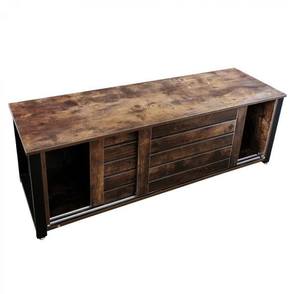 TV meubel kast Stoer industrieel - dressoir met schuifdeuren - 130 cm breed - Meubel Plein