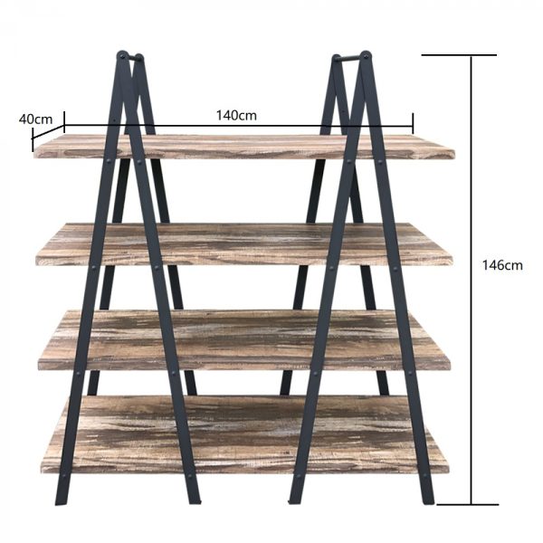Wandkast boekenkast Stoer - industrieel design metaal - 140 x 146 cm - Meubel Plein