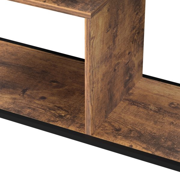 Boekenkast wandkast Stoer - open vakkenkast - industrieel - metaal hout - 115 cm hoog - Meubel Plein