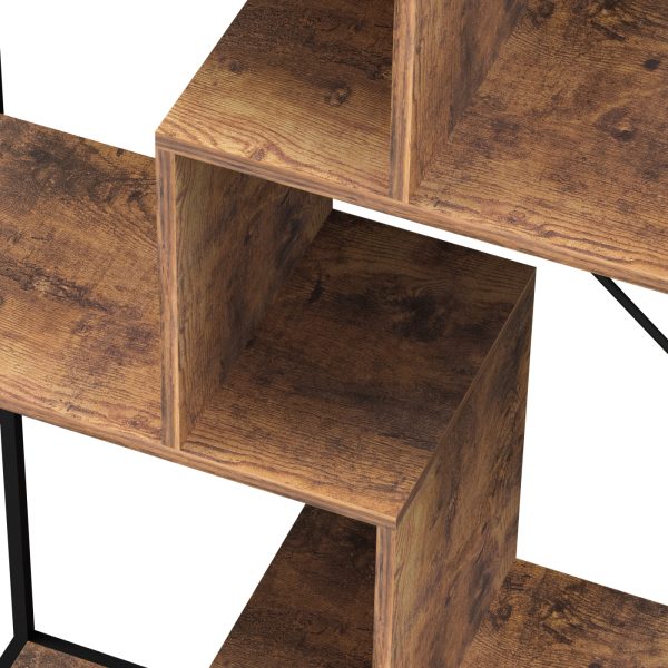 Boekenkast wandkast Stoer - industrieel - metaal hout - 180 cm hoog - Meubel Plein