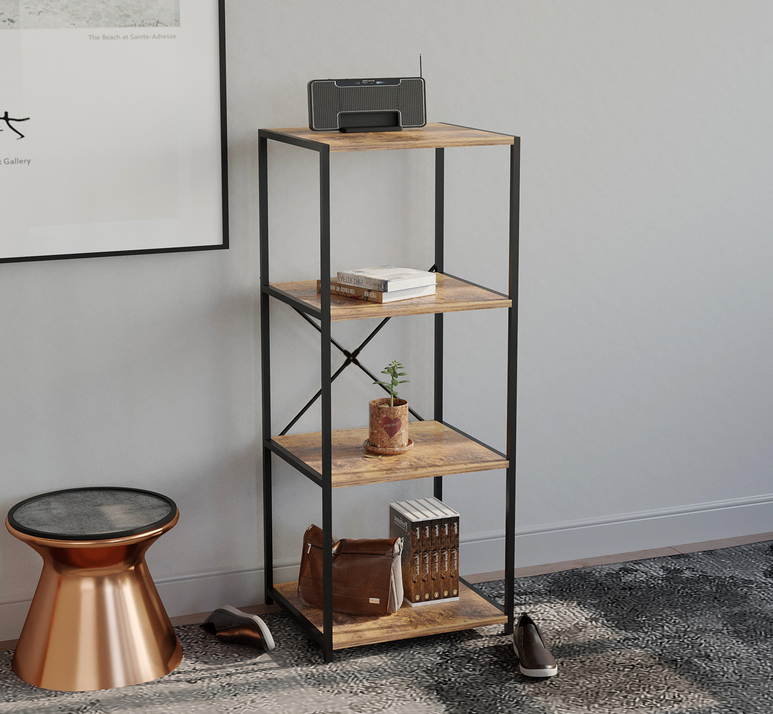 Keukenkast industrieel - keukenrek organizer - 105 cm hoog - alternatieve afbeelding